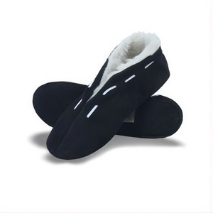 <b>Women's</b> Fuzzy <b>Moccasins</b> Genuine Leather Winter <b>Slippers</b> Plush Lined Indoor Outdoor Shoes - Product Image 2