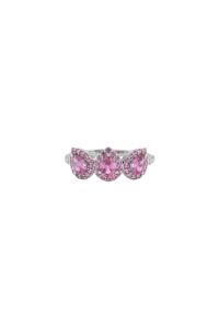 Anillo de Zafiro Rosa y Diamantes en Plata de Ley 92.5 KLSR-11894 - Product Image 3