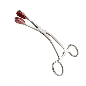 Foerster <b>Sponge</b> Holding Forceps Silicone Jaw Atraumatic Surgical Clamp Ring <b>Handle</b> Stainless Steel CE OEM - Product Image 2