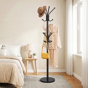 Perchero moderno de hierro con estantes redondos de tres niveles para almacenamiento en la entrada, diseño minimalista - Product Image 6