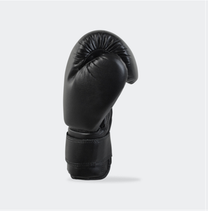 Guantes de boxeo de cuero negro con cierre de cordones en la muñeca, diseño de dedos completos, equipo de entrenamiento para adultos, guantes de boxeo profesionales, accesorios de gimnasio - Product Image 4