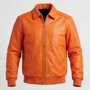 Chaqueta de cuero para hombre NAI-0457A, estilo recto, a la venta al por mayor, ropa de protección para motociclistas, color personalizado. - Product Image 1