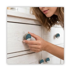 Industrial Ceramic Cabinet Knob & <b>Drawer</b> Handle Round Blue Polka Dot <b>Gold</b> Trim Eco-Friendly & Durable - Product Image 3
