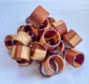 Classic Handcrafted Wooden Napkin Rings | Elegant Vintage Acacia or Teak Wood Napkin Holders - Product Image 6