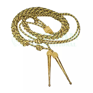 Custom Eco-Friendly Classical Style High Quality Bullion Wire Metallic Yarn Gold Aiguillette <b>Braided</b> Uniform Garment <b>Cord</b> - Product Image 3