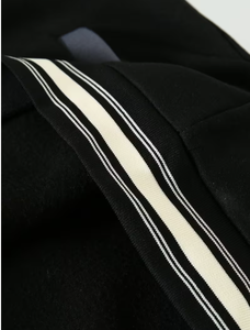 PROFIT SPORTS Unisex Black Letter Jacket Gray Sleeves Regular Fit Casual V-neck <b>Covered</b> <b>Button</b> Closure Polyester Material Winter - Product Image 4