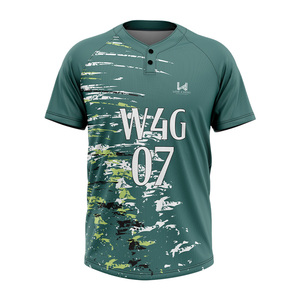 เสื้อเบสบอลซอฟต์บอลแบบกำหนดเอง 100% โพลีเอสเตอร์ พิมพ์ลายด้วยความร้อน ระบายอากาศได้ดี แห้งเร็ว แขนสั้น ยูนิเซ็กซ์ เสื้อเชิ้ตติดกระดุม 2 เม็ด - Product Image 4