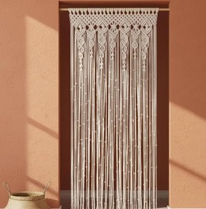 Large <b>Macrame</b> <b>Curtain</b> Wall Hanging | Boho Door Fringe Room Divider | Woven Window Valance | Wedding Backdrop - Product Image 2