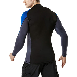 Conjunto de Camiseta de Compresión de Manga Larga con Bloques de Color para Hombre y Pantalones Cortos con Spandex/Poliéster Transpirable y de Secado Rápido para MMA BJJ - Product Image 4