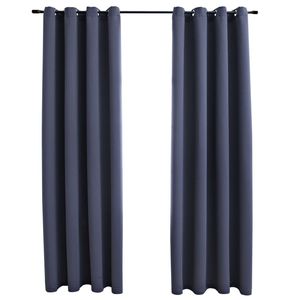 Antracite 54 "x 63" tessuto 2 pezzi tende oscuranti con anelli mantovane e trattamenti per finestre - Product Image 2