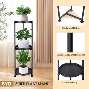Modern 3 Tier Metal <b>Plant</b> Stand Indoor Outdoor Tall Flower <b>Pot</b> <b>Holder</b> Rack for Living Room Balcony Garden Corner Home Decor - Product Image 4