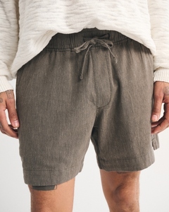 Pantalones Cortos de Lino Premium Personalizados para Hombre, con Bolsillo con Cremallera, Cintura Elástica con Cordón, Estilo Casual de Verano, Proveedor OEM ODM - Product Image 4