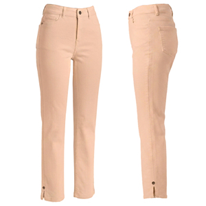 Pantalon chino femme taille mi-haute coupe slim printemps-été en coton/élasthanne longueur intégrale teint en pièce lavable respirant 6.48 OZ - Product Image 1