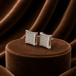 Pendientes de Oro Blanco de 14K con Certificado IGI, Diamantes Cultivados en Laboratorio, Corte Redondo, Micro Pavé, Joyería Hip Hop para Mujer - Product Image 4