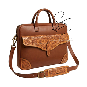 Maletín de Cuero de Alta Calidad 2026 con Diseño Floral, Bolsa para Portátil con Correa Ajustable, Bolsos de Mensajero Unisex para Negocios y Trabajo - Product Image 2