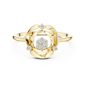 Anillo de Diamantes de Oro Sólido de 14k para Mujer, Corte Brillante Redondo, Anillo de Compromiso Clásico, Apilable, Diseño Minimalista, para Regalo - Product Image 1