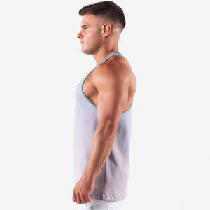 OEM <b>Men's</b> Gym <b>Singlets</b> Custom Cotton Tank Tops <b>for</b> Sports Stringer Bodybuilding Fitness Fashionable Tops with Washed Technics - Product Image 3