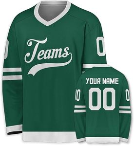 Maillot de hockey sur glace rose à col en V avec nom et numéro d'équipe sublimés, personnalisable pour adultes, unisexe, en maille respirante, manches longues - Product Image 5