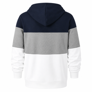 Sudadera con Capucha y Cierre de Cremallera para Hombre SCS, Diseño Color Block, Corte Regular, Estilo Casual para Otoño - Product Image 2