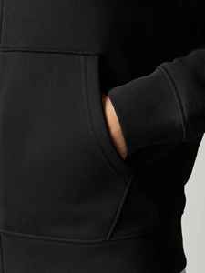 Sudadera con Capucha y Cierre de Cremallera para Hombre, Color Negro, Corte Regular, Color Sólido, Informal, con Bolsillo Delantero, Impresión Digital Invernal - Product Image 5