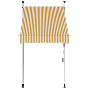 Tendone a 39.4 retrattile manuale a strisce bianche e arancioni \" - Product Image 2