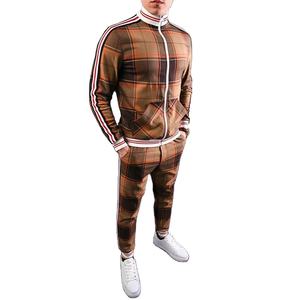 Survêtements à capuche à fermeture éclair décontractés pour hommes Nouveau sweat-shirt à carreaux imprimé 3D d'automne Taille XL Polaire Confortable Vêtements pour hommes pour l'hiver - Product Image 1
