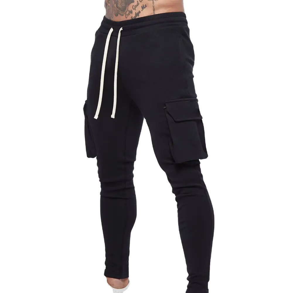 Nieuwe Mode Aan Te Passen Hoge Kwaliteit Multi Pocket Katoenen Sportbroek Gym Hardloopsport Kleding Mannen Joggingbroek