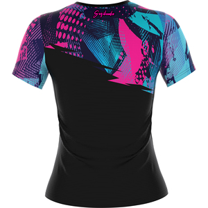 Unisex <b>Black</b> Short Sleeve Rash Guard Quick Dry Polyester <b>Compression</b> <b>Shirt</b> with UPF50+ Eco-Friendly & Anti-Bacterial Features - Product Image 5