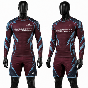 Men's MMA <b>Compression</b> <b>Shirts</b> Tops Fight Kit Sublimation Printed Spandex/Polyester Seamless Quick Dry Stretch Slim Athletic Wear - Product Image 4