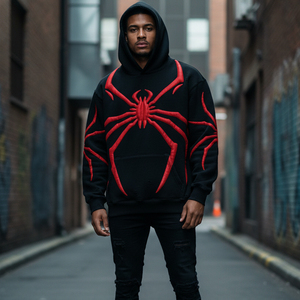 Sudadera con Capucha OEM ODM con Pedrería para Hombre, Chándal Personalizado con Logo, Fabricante de Ropa Urbana de Forro Polar Grueso al por Mayor - Product Image 5