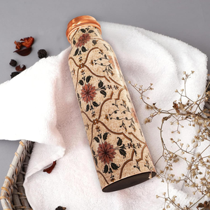 Premium Multicolor Pure <b>Copper</b> Water <b>Bottle</b> Handmade Traditional Indian <b>Copper</b> <b>Drinking</b> <b>Bottle</b> Reusable Decorative Drinkware - Product Image 1