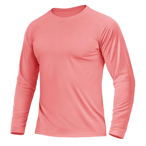 เสื้อยืดแขนยาวผู้ชาย สีพื้น คอกลม แห้งเร็ว สปอร์ต ทรงเข้ารูป ผ้าโพลีเอสเตอร์ถัก 100% สำหรับออกกำลังกาย - Product Image 1