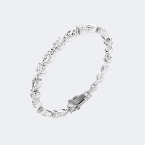 Bracelet en argent sterling 925 luxueux avec diamants de laboratoire multi-formes pour femme, élégant bracelet de mariage certifié IGI 9,24 carats au total - Product Image 4