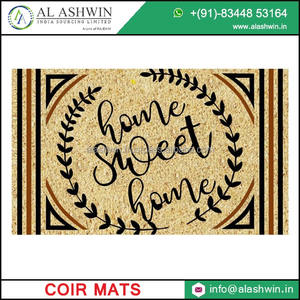 Paillasson en fibre de coco blanchie de qualité supérieure avec motif texte « HOME », durable, en fibre de coco naturelle, pour entrée extérieure, vente en gros - Product Image 3