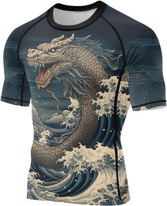 Custom Design Men's Long Sleeve Rashguard BJJ Compression Wear 100% Polyester Premium Quality OEM Service <b>Heat</b>-Transfer Printed - Product Image 2