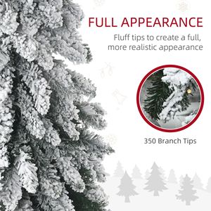 Albero di Natale a Matita Alto Preilluminato con Luci LED Bianco Caldo, Rami Artificiali Effetto Neve Colorati per Decorazioni Natalizie - Product Image 4