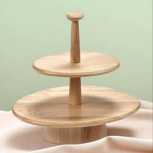 Elegant Natural Wood <b>Cake</b> <b>Stand</b> For Kitchen Party Dessert Serving With Decorative Style And Durable Round Surface - Product Image 1