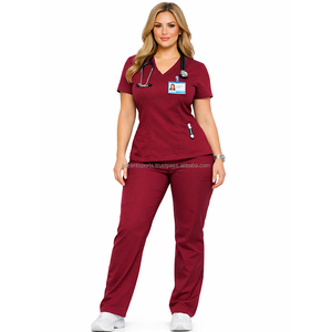 Conjunto de Uniforme Médico Unisex de Tela Elástica en Cuatro Direcciones (Spandex/Poliéster) con Múltiples Bolsillos Utilitarios, Ajuste Atlético, Detección de Agujas, Personalizable - Product Image 2