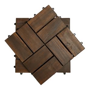 Dalles de terrasse en bois d'acacia à finition mate, antidérapantes, imperméables, à installation facile, à emboîtement, pour terrasse extérieure - Product Image 1