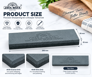 หินลับมีด JAYA MATA JM108 แบบสองด้าน ขนาด 8 นิ้ว ความหยาบแบบหยาบปานกลาง ผลิตจากซิลิคอนคาร์ไบด์ ผลิตในประเทศมาเลเซีย - Product Image 2