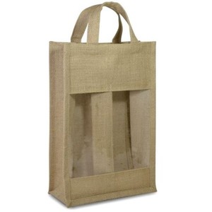Sac à vin personnalisé écologique pour 6 bouteilles Matériau en jute élégant pour offrir des cadeaux élégants Vente au meilleur prix - Product Image 2