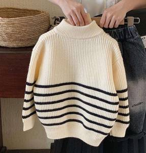 Cardigan en tricot doux pour garçons, col rond, manches bouffantes, écologique, anti-boulochage, 100% coton, épaisseur standard - Product Image 5