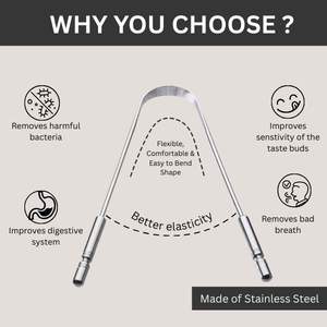 Rascador de lengua para tratamiento del mal aliento para adultos, acero inoxidable 100% de grado médico para el cuidado bucal, raspador de lengua fácil de usar - Product Image 6