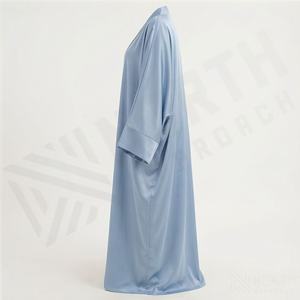 Abaya Personalizada en Color a Elección, Satén, Chifón, Seda, Ropa Islámica, Abaya con Dobladillo Grande y Capas, Nuevo Diseño, Ropa Modesta para Mujer - Product Image 3