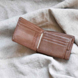 Genuine Stylish Men's Leather Open Closure <b>RFID</b> <b>Blocking</b> Short High Quality Customizable Passport Travel Credit Card Holder - Product Image 4