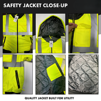 Jaket Kerja Bernapas dengan Visibilitas Tinggi untuk Pria, Warna Kuning, Reflektif, Bahan Polyester, Lengan Panjang, Logo Custom, Seragam Kelas 2