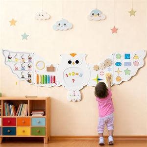 Pannello Attività Montessori 11 in 1 a Tema Gufo, Tavola Sensoriale STEM, Lavagna Magnetica per Bambini dai 3 Anni in Su, Kit Educativi - Product Image 1