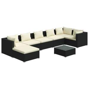 Conjunto de Muebles de Jardín de Ratán Negro para 6 Personas, Muebles de Exterior Contemporáneos Resistentes a la Intemperie, Sofá de Patio con Mesa de Centro - Product Image 4