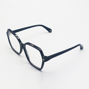 Khái niệm thiết kế mới bền bỉ thời trang gọng kính khung hình kim cương đen rắn Acetate hình chữ nhật với UV400 ống kính - Product Image 1