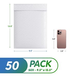 Buste Imbottite Autosigillanti Bianche 9,5 X 13,5 Pollici, Confezione da 50 Buste Resistenti per Spedizioni e Invii Postali - Product Image 2